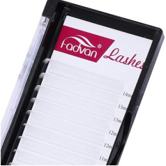 Skropstu apjoma pieaudzēšana, Rozā, 0.07 mm, C Curl Colour Lashes, 8-14 mm, Jaukta skropstu paplate, Easy Fan Lashes, Krievu skropstu apjoma pieaudzēšana (Rozā 0.07-C, 8-14 mm) (8-14Mix-D, Balta (viena pie vienas skropstas))