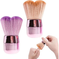 Staubpinsel für Acrylnägel, weiche Bürste für Nägel, weiche Kabuki-Nagelkunst, Staubpulververentferner, Pinsel, Haarstaubreiniger, Pinsel für Make-up, Maniküre, Werkzeug (rosa Herzen)