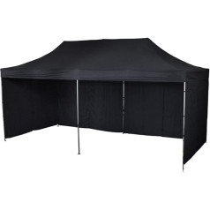 Bastionshop tirgus telts Express Tents 3 x 3 m tirgus stends Izvelkamā telts izstāžu stends, ūdensizturīga un ar UV aizsardzību (melna)