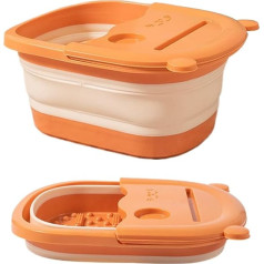 Tragbarer, faltbarer Fußball, Fußball, Spa, Soaking Basin mit Griff und Griffen, kompakt, zusammenklappbar, Fußsoaking Tube, Entspannung, Feet Spa, Becken mit Massagepunkten für Fußpflege zu Hause