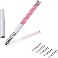 5 gab Nail Art rīki zīmēšanas pildspalva cirsts kristāla gleznošanas pildspalvas gleznošanai dotting detalizācija