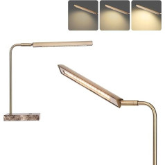lianheng galda lampa, aptumšojama acu aprūpei, lasīšanas lampa, Push Button Control, metāla grozāmās rokas galda lampa, mājas birojam, lasītavai, guļamistabai, zelta marmors