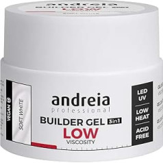 Andreia Profesionāls nagu želejas veidotājs nagu stiprināšanai ar zemu viskozitāti - LED un UV - mīksts, balts 44g