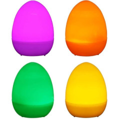 Yusat 12 gabali LED Lieldienu olu gaisma Plastmasas spīdums tumsā Lieldienu olas Mākslīgās olas Akumulatora darbināmas LED sveces nedegoša tējas gaisma Lieldienu svinībām Guļamistabas dekorēšanai