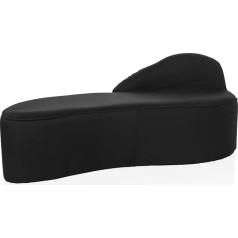 Hjh Office Baracoa moderns atpūtas dīvāns Chaise Longue labajā pusē Couch Recliner polsterēts auduma pārvalks melns