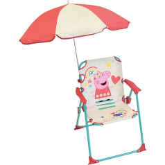 Fun House Bērnu Peppa Pig saliekamais krēsls Camping Izmēri H 38,5 x D 38,5 x D 37,5 cm + saulessarga diametrs 65 cm Daudzkrāsains