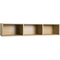 Composad Mundi sienas skapītis ar 3 nodalījumiem, moderns un elegants, (garums x augstums x dziļums) 25 x 123,2 x 30 cm, medus ozola krāsa, ražots Itālijā