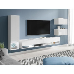 Muebles Slavic Amadeo RTV mēbeļu komplekts Amadeo 4 elementi Modernās viesistabas mēbeles TV skapītis Skapītis Dzīvojamās istabas mēbeles