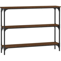 Coavain Konsoles galds viesistabai, 100 x 22,5 x 75 cm, stilīgs priekšnama galds, metāla rāmis, sānu galds, regulējamas kājas, ieejas galds, telpu iekārtojums, interjers, viegli tīrāms, brūns ozola izskats