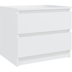 Vidaxl Naktsskapītis ar 2 atvilktnēm Naktsskapītis Naktsskapītis Guļamistabas skapītis Kumode balta 50 x 39 x 43,5 cm Koks Materiāls Koks