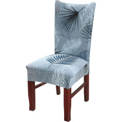 ‎Lalluxy Lalluxy Stretchy Parson krēsls Slipcovers ēdamistabas krēslu sēdekļu pārvalki krēslu aizsargi krēslu aizsargi pusei Pet aizsardzība Universal Fit Soft Polyester (komplekts no 6 zilām palmu lapām)