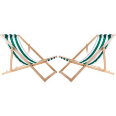 2 atpūtas krēslu komplekts ar zaļām svītrām, samontēts,