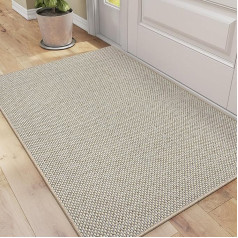 DEXI Dirt Trapper Mat Indoor 81 x 122 cm, neslīdošs durvju paklājs, mazgājams, absorbējošs durvju paklājs, plāns durvju paklājs, ūdensizturīgs ieejas paklājs priekšdurvīm un gaitenim, bēšs