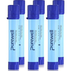 Purewell ūdens filtrs ceļojumiem - noņem 99,99 % piesārņotāju līdz 0,01 mikroniem - pārnēsājams filtrs pārgājieniem, pārgājieniem, ceļojumiem un ārkārtas situācijām