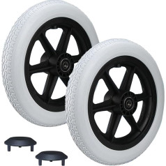 WYCD 2 x 12 collu ratiņi ratiņkrēsliem, PU rezerves riteņi transporta riteņiem, grozāmie riteņi, transporta ierīces ritenis.