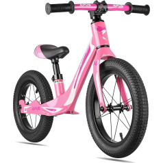 PROMETHEUS BICYCLES līdzsvara velosipēds no 2 gadiem 3 gadiem Meitenes Premium bērnu līdzsvara velosipēds 14/12 collu ultravieglais magnija rāmis ar kāju balstu stūres leņķa ierobežotājs APUS modelis
