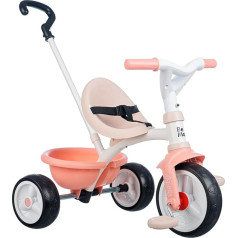 Smoby - Be Move Rose - bērnu trīsritenis ar stūres stieni, sēdeklis ar drošības jostu, metāla rāmis, pedāļu brīvritenis, bērniem no 15 mēnešiem