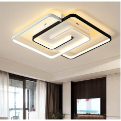 Schindora Modern LED griestu gaisma 36W 50cm ar tālvadības pulti ģeometrija kvadrātveida melns balts balts aptumšojams dzīvojamā istaba guļamistaba virtuve