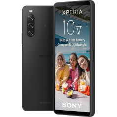 Sony Xperia 10 V viedtālrunis, 5000 mAh akumulators, 6,1 collu 21:9 platleņķa OLED, trīskāršs objektīvs, viegls un kompakts, 3,5 mm audio ligzda, Android 13, IP65/68, [Amazon Exclusive] Black