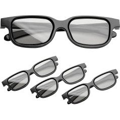 4 gab. 3D brilles kino, melnas universālas 3D brilles Pasīvās 3D brilles 3D TV brilles 3D saulesbrilles 3D saulesbrilles bērniem un pieaugušajiem Mājas kinoteātris TV spēle 3D drukas anaglifs Fotogrāfijas