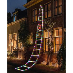 MILFECH LED Ziemassvētku vecīša kāpnes Pasaku lukturi 3 m RGB LED Ziemassvētku apgaismojums, 8 režīmi Ziemassvētku dekorēšanas gaismas logiem, dārzam, mājai