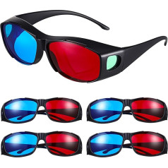 Hemobllo Sarkani zili 3D brilles - 5 anaglifējošu 3D briļļu komplekts Universālas 3D skata brilles 3D filmas brilles Sarkani un zili 3D brilles 3 brilles mājas kinozālei TV spēlei