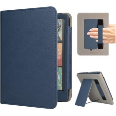 RSAquar Hülle für 7-Zoll Kindle Colorsoft Signature Edition und All-New Kindle Paperwhite (2024 Release), Vollschutz-Hülle mit Auto Sleep/Wake, Handriemen und faltbarem Ständer - Blau
