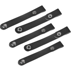 Kabelbinder-Organizer aus Leder, 100 x 15 mm, Schwarz, 5 Stück