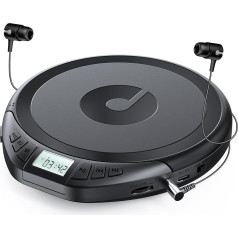 Gueray CD atskaņotājs Pārnēsājams CD atskaņotājs Bērniem Pārnēsājams CD atskaņotājs automašīnai Discman ar austiņām LCD displejs Atbalsts ASP PROG Atmiņas funkcija Atkārtošanas funkcija Skaņas efekts