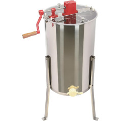 Honey Extractor 3 Frame Honey Extractor Manual Bee Extractor with Crank, Stainless Steel Barrel Beehives Honeycomb Spinner Machine for Hobbyist Bee Keeper, Honeycomb Drum Spinner with Transparent Li