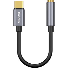 USB-C austiņu adapteris - mini jack 3,5 mm DAC 24 bit 48 kHz - pelēks