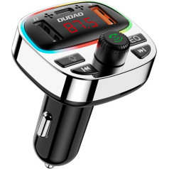 Dudao R2PRO+ auto raidītājs ar PD 25W Bluetooth 5.3 RGB uzlādes pieslēgvietām - melns/sudrabs