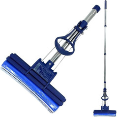 CleanAid OneTouch GO! Mops / grīdas mops / slaucīšanas mops / tīrītājs ar slaucīšanas funkciju - īpaši absorbējošs - ar PVA sūkli un segmenta rokturi, kas izgatavots no nerūsējošā tērauda