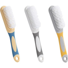 DINGFENG 3 apavu birstes, tīrīšanas birstes, drēbju birstes, mīksto šķiedru birstes, mājsaimniecības veļas mazgāšanas birstes ar ērtu un augstas kvalitātes apavu birsti plastmasai, dabīgām šķiedrām un ādai