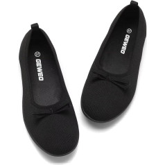 Geweo Sieviešu baleta dzīvokļi Eleganti slīdēt uz adītiem apaviem dzīvoklis basām kājām balerīna apaļas Toe basām kājām kurpes ērts mīksts viegls