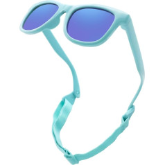 LOJUDI Bērnu saulesbrilles Polarizētas saulesbrilles ar siksniņu Regulējams mīksts silikona rāmis 0-24 mēnešiem