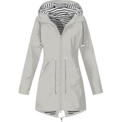 Lietus jaka Sieviešu vienkārša ūdensnecaurlaidīga softshell jaka oderēts ar svītrainu Punching jaka elpojošs pāreja jaka pavasara rudens viegls Hooded jaka Zip āra jaka S-5XL