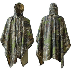 ElifeAcc Daudzfunkcionāls lietusmētele ar kapuci Pončo - ūdensnecaurlaidīgs lietusmētele Telts grīdas paklājs Saules aizsardzība Tenta plēve Ideāli piemērota āra aktivitātēm