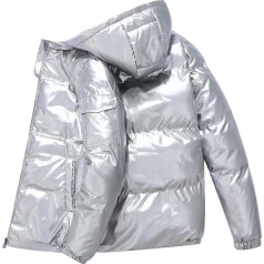 Sobzia Shiny Down Jacket Vīriešu spīdīga viegla melna pūkaina jaka Down Jacket Āra atstarojoša stepēta jaka Ziemas jaka Winter Jacket Pārejas ziemas jaka