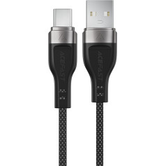 Acefast USB-A - USB-C 3A kabelis ar magnētisko organizatoru 1,2 m - melns