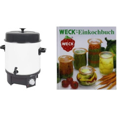 Clatronic EKA 3338 Konservēšanas mašīna ar krānu, 25 litri, 1800 W, balta & Weck Konservēšanas grāmata 00006376 vācu valodā, Konservēšanas instrukcijas, ciets izdevums, 144 krāsainas lappuses, ar fotogrāfijām.