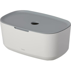 Tiger Tess uzglabāšanas kaste ar vāku un organizatoru vannas istabai, virtuvei un citiem mērķiem, lai vannas istabā un viesu tualetē būtu lielāka kārtība, plastmasas, krāsa: balta/ gaiši pelēka, platums x augstums x dziļums: 27,1 x 11,8 x 1