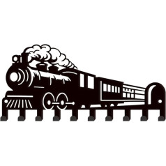 SUPERDANT Tvaika vilciens Metāla atslēgu āķis ar 10 āķiem Atslēgu turētājs Coat Hook Decor Juvelierizstrādājumu un atslēgu turētājs Suņu pavadas Sienas apdare Uzglabāšanas āķi priekšnama zonai Priekšnams Virtuve