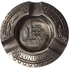 Londonas kolāža Zvaigznes Metāla pelnu trauks Big Ben Tower Bridge Eye Union Jack Flag Lielbritānijas suvenīrs Anglija UK