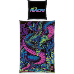 Herding Neomachi Dragon gultasveļa, spilvendrāna 80 x 80 cm ar rāvējslēdzēju un abpusēju motīvu, segas pārvalks 135 x 200 cm, ar rāvējslēdzēju, 100 % kokvilna / renforcé