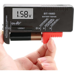 Digitaler Batterietester, Batterieprüfer für AA AAA C D 9 V 1,5 V Knopfzellenbatterien, für HP16, MN2400, RO3C, PP3, MN1604, 6F22, 006P, Batterietester mit genauem Digitalbildschirm, verschiedene