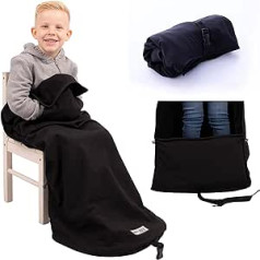 BELIEFF Children's fleece blanket for indoor/outdoor use, size 100 x 73 cm, protects against rain, cold and wind, pockets for the hands, 100% polyester and fully lined with fleece (with full foot