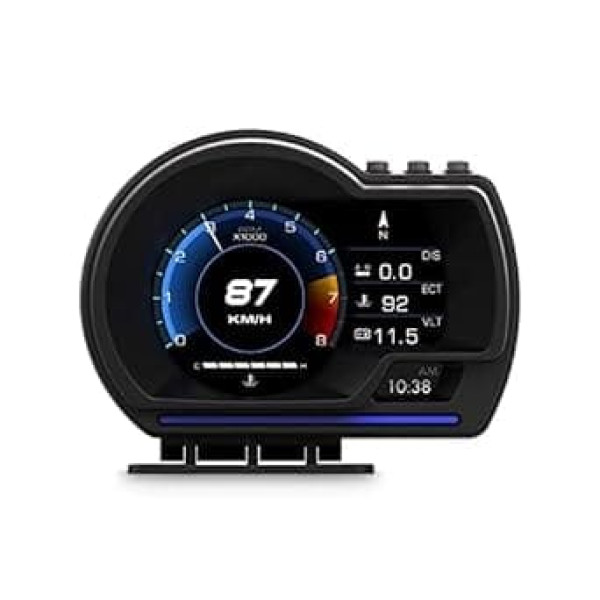 AMROOLOO Dual System Car Head-Up displejs, ar GPS + OBD diviem režīmiem, OBD automašīnas displejs, GPS spidometrs, piemērots visām automašīnām