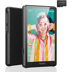 YOTON MP3 Player Bluetooth 80 GB, MP3 Player Children 4.0 Inch Full Touchscreen with HD Video Playback Function, HiFi Sound, Headphones, 64GB TF Card, Radio, E-Book