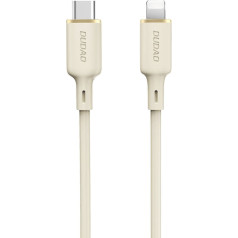 Dudao Kabeļa SR pastiprināts kabelis iPhone USB-C - Lightning 30W 2m bēšs